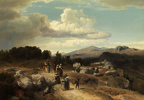 Promenade dominicale dans la campagne romaine, 1882, Oswald Achenbach