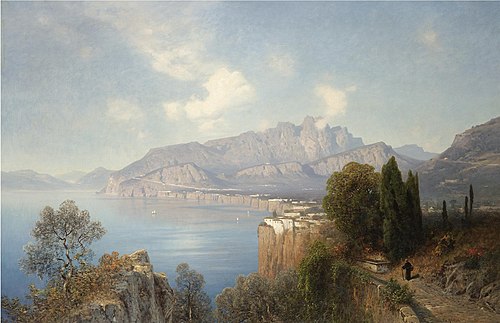 View of Sorrento, , Oswald Achenbach