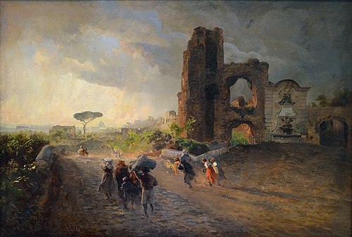 Paysage romain, , Oswald Achenbach