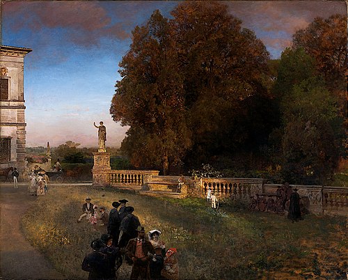 Dans le Parc de la villa Borghèse, 1886, Oswald Achenbach