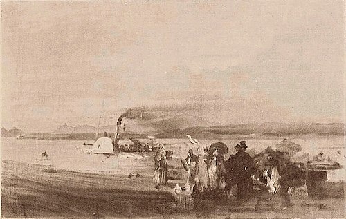 Bateau à vapeur du Rhin, , Oswald Achenbach