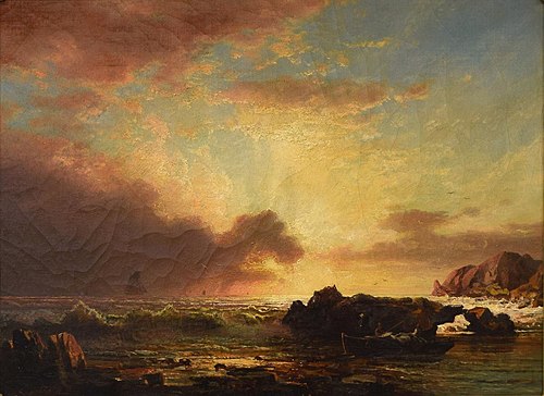 Sunset by the Sea, , Andreas Achenbach