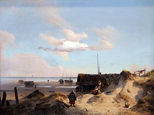 Fisherman's hut in the Dunes, 1838, Andreas Achenbach