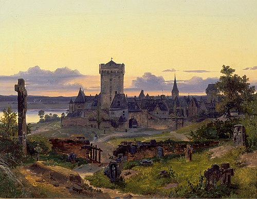 Zons am Rhein, 1840, Andreas Achenbach