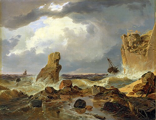 Surf on a Rocky Coast, 1835, Andreas Achenbach