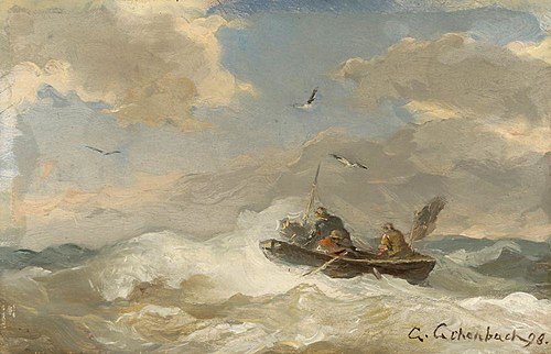 In stormy Sea, 1898, Andreas Achenbach