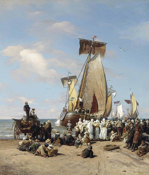 Farewell to the fleet, 1866, Andreas Achenbach