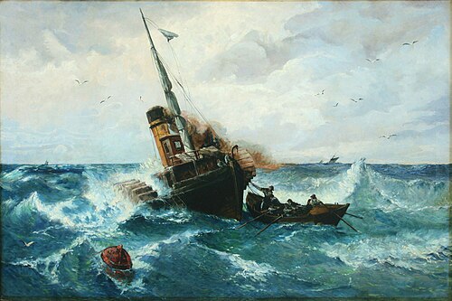 Paddlesteamer in Stormy Weather, , Andreas Achenbach