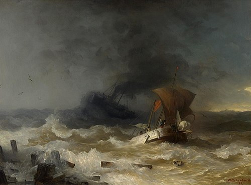Tempête sur la mer, 1881, Andreas Achenbach