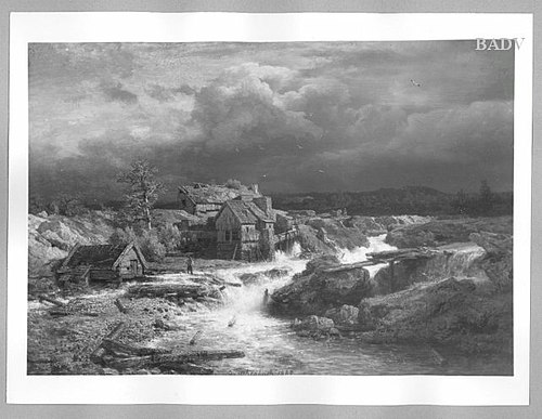 Landscape with torrent, 1857, Andreas Achenbach