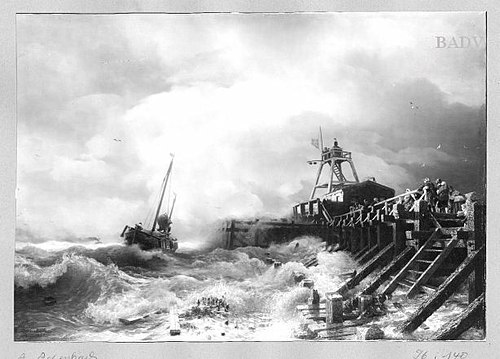 stormy sea, 1865, Andreas Achenbach