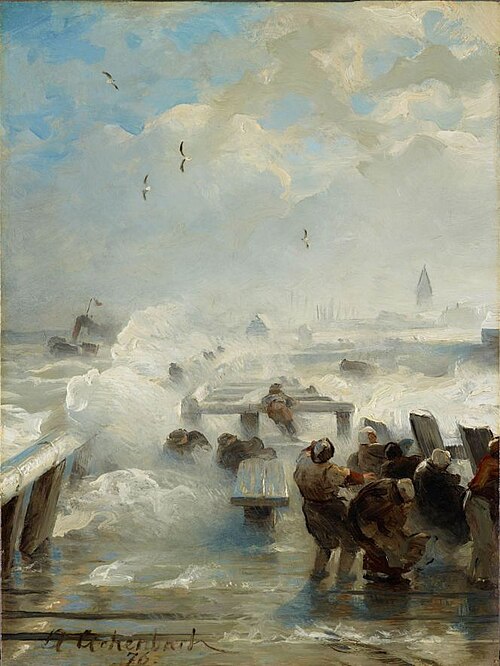 Stormy day, 1876, Andreas Achenbach