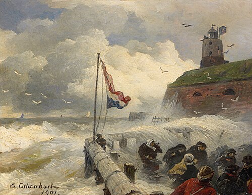 Stormy surf, 1901, Andreas Achenbach