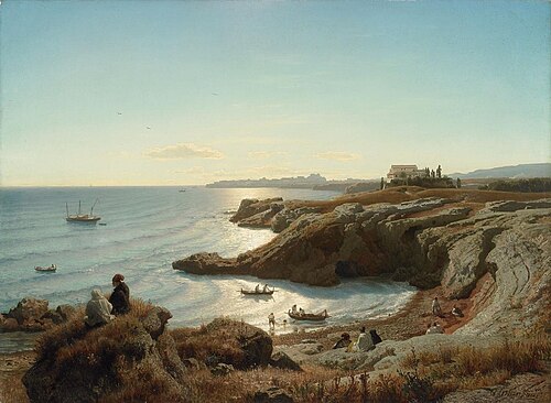 Paysage côtier en Italie, 1851, Andreas Achenbach