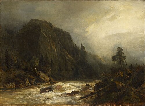 Berglandschaft mit Bach, , Andreas Achenbach