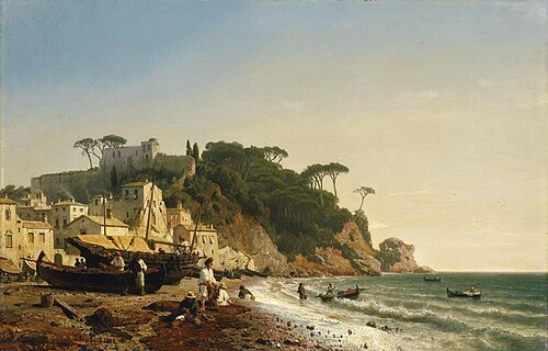 Porto Venere sur la côte ligure, 1853, Andreas Achenbach
