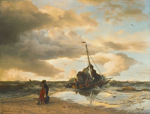 Le retour des pêcheurs de crevettes, 1863, Andreas Achenbach