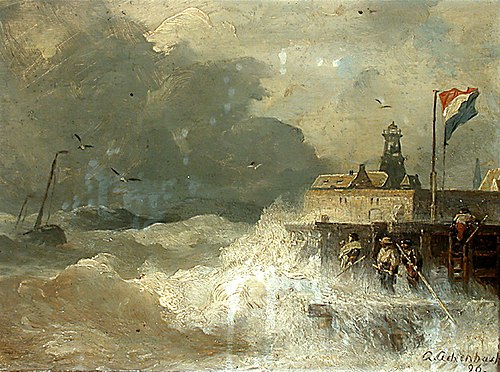 Storm on the Coast, 1896, Andreas Achenbach