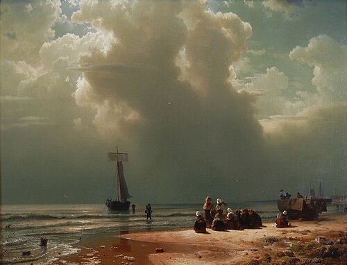 View of the beach at Scheveningen, 1851, Andreas Achenbach