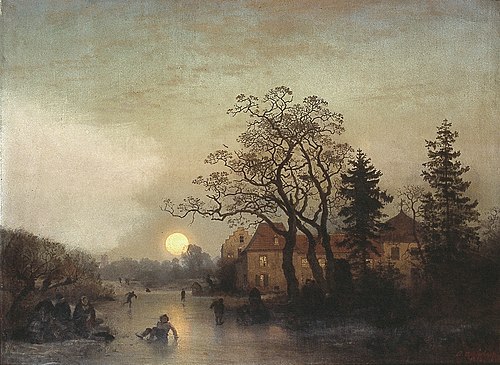 winter landscape, 1858, Andreas Achenbach