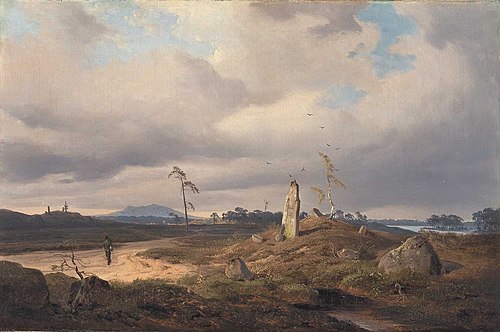 Landschap met Runensteen, 1841, Andreas Achenbach