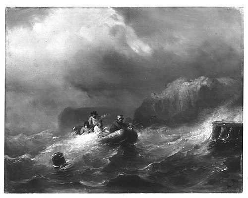 Sea storm, 1855, Andreas Achenbach