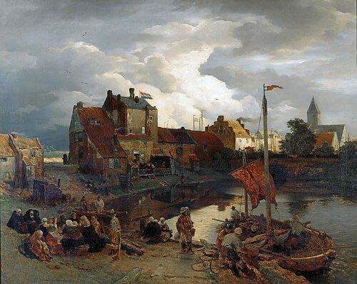 In the port of Ostend, 1866, Andreas Achenbach
