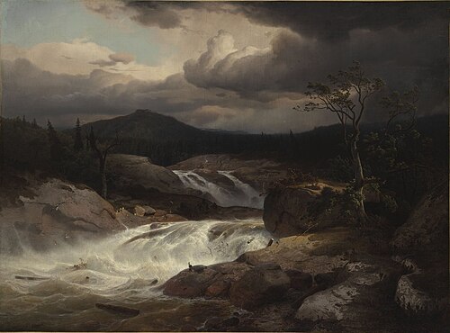 Waterfall, 1842, Andreas Achenbach