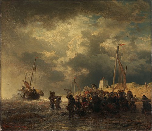 Storm at the Coast, 1855, Andreas Achenbach