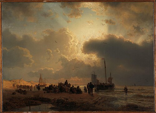 Beach by Scheveningen, 1850, Andreas Achenbach