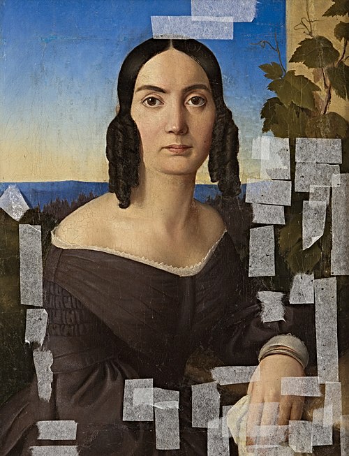 Damenportrait vor Landschaft, 1824, August von Kloeber