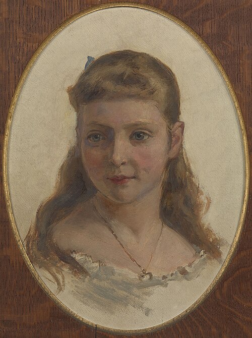 Princess Alix of Hesse, later Alexandra Feodorovna, Tsarina of Russia (1872-1918), when a child, 1882, Sydney Prior Hall
