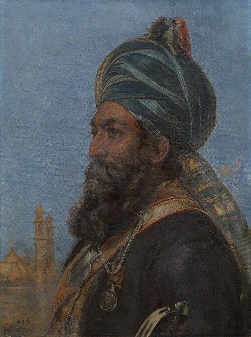 Risaldar Muhammed Afzul Khan, Sirdar, 11th Bengal Lancers, 1877, Sydney Prior Hall