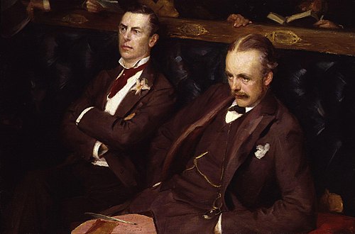 Joe Chamberlain; Arthur James Balfour, 1st Earl of Balfour, 1895, Sydney Prior Hall