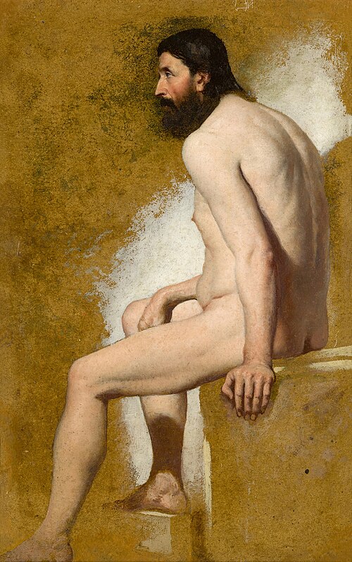 Study of a bearded male nude, 1849, William Etty