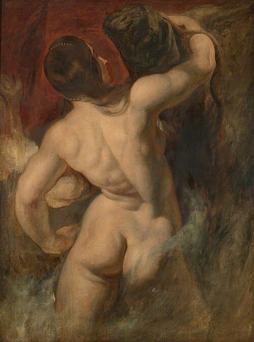 A Naiad (copy of Peter Paul Rubens, detail from 'The Arrival of Marie de Medici at Marseilles'), 1823, William Etty