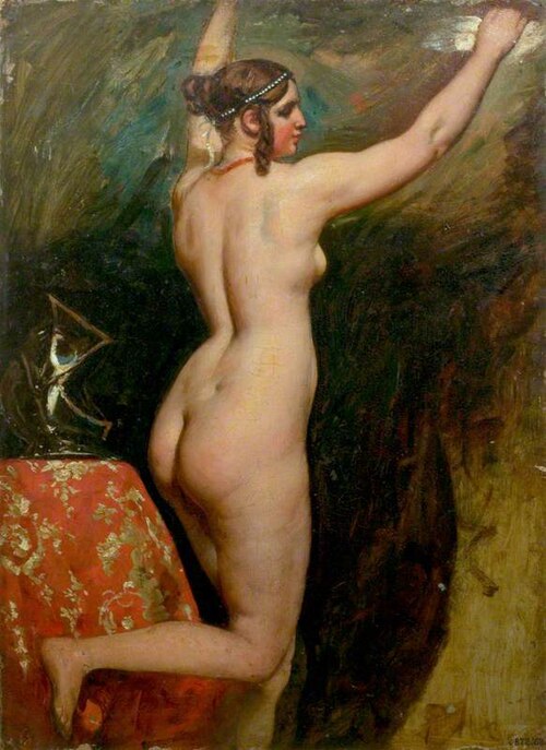 Standing Female Nude with Helmet, 1837, William Etty