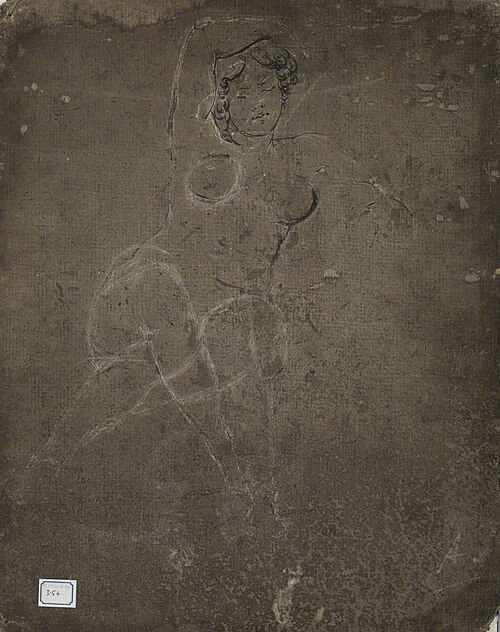 Seated Female Nude (verso), 1830, William Etty