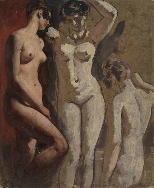 Three Standing Female Nudes (recto), 1830, William Etty