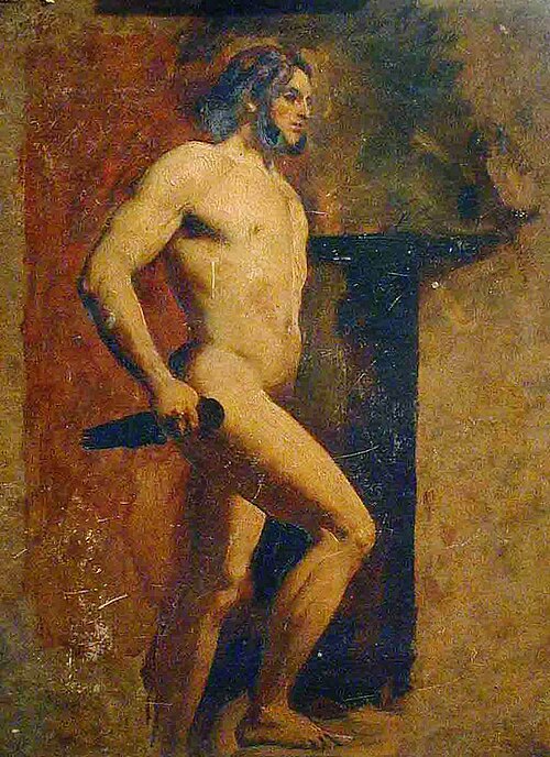 Male Nude with Dagger, , William Etty