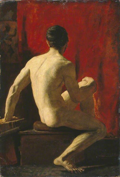 Seated Male Model, , William Etty