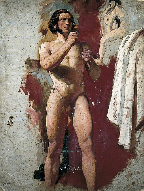 Male Nude Boxing (verso), , William Etty