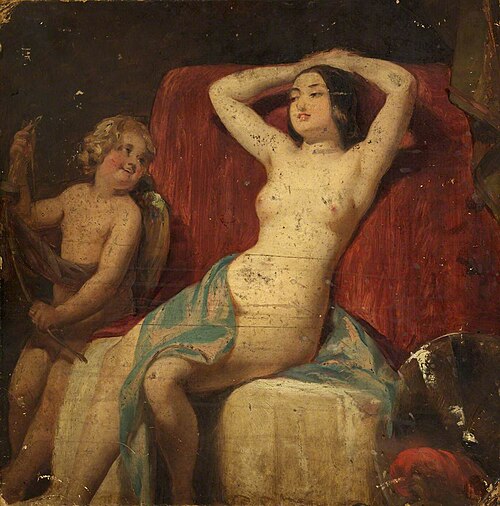 Venus and Cupid (verso), , William Etty