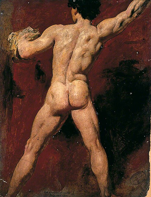 Back of Male Nude (verso), , William Etty