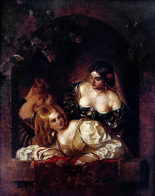 Window in Venice, during a Festa, , William Etty