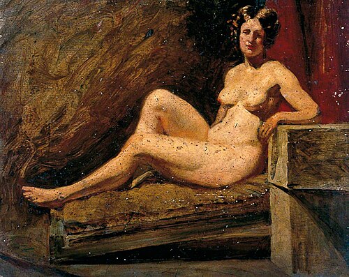 Reclining Female Nude (recto), , William Etty