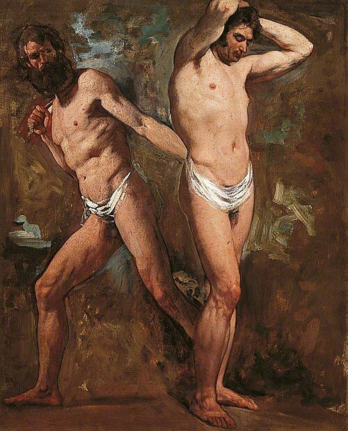 Two Standing Male Nudes, , William Etty