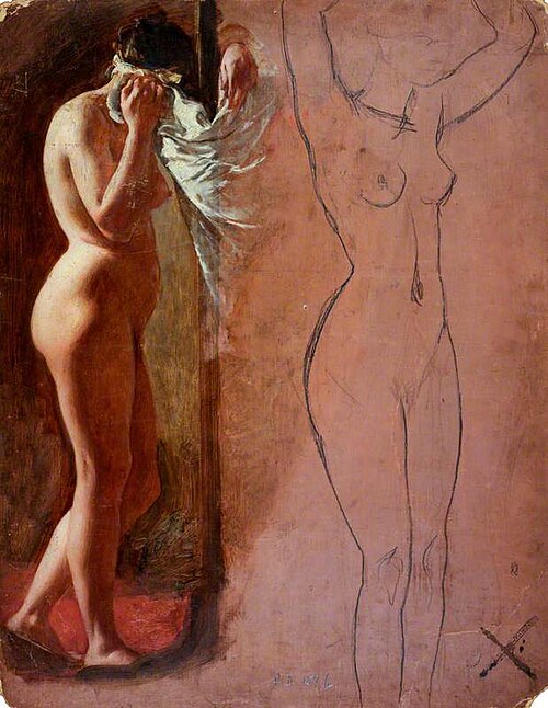 Study of a Nude Female Figure, , William Etty