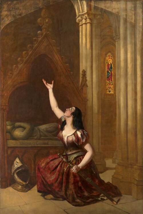 Jeanne d'Arc trouve l'épée dans la chapelle de Sainte-Catherine-de-Fierbois, 1842, William Etty