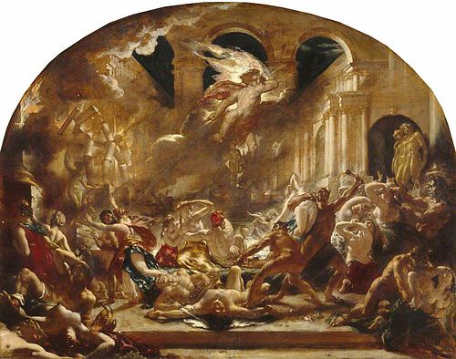 The Destroying Angel and Daemons of Evil Interrupting the Orgies of the Vicious and Intemperate, 1832, William Etty